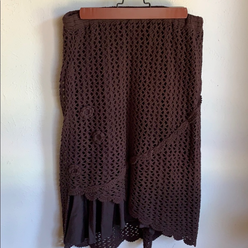Vintage Boho Chic bentley a crochet hi low skirt